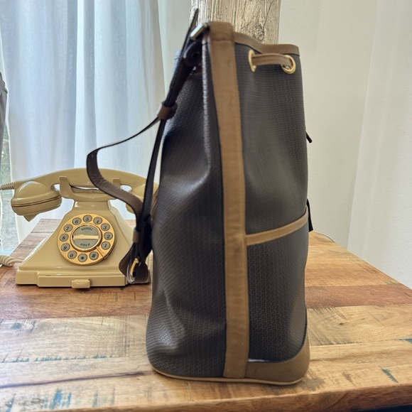 70’Vintage Charles Jourdan Leather Khaki Olive Tan Bag - Picture 11 of 16